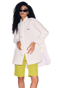 Mobius Strip Puffer Faux Neck Tie in White