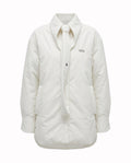 Puffer Shirt Jacket in White