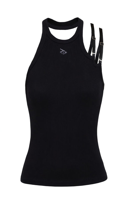 Double Bra Strap Halter Tank Top