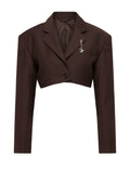 Cropped Rift Blazer in Tobacco